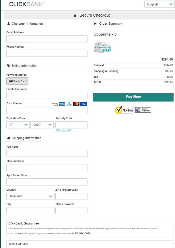Ocuprime - Secure checkout